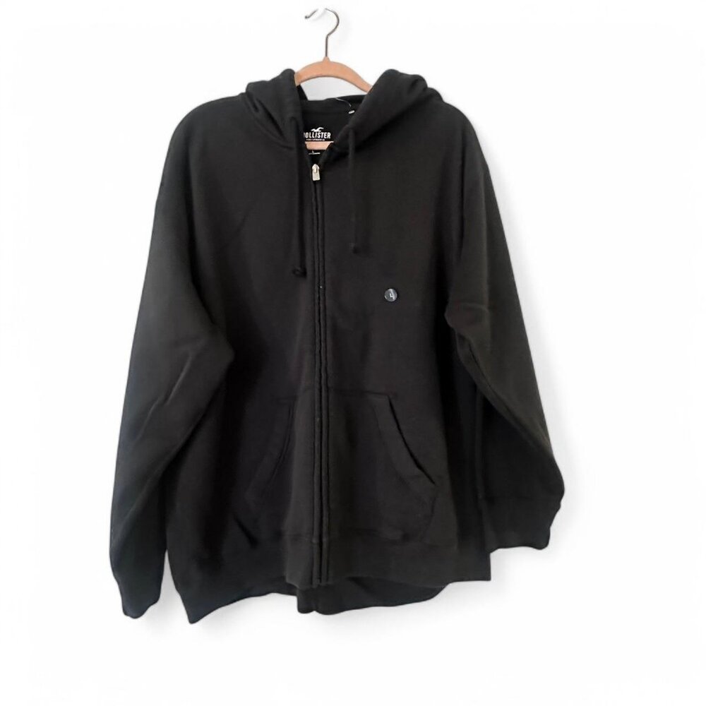 oversized black zip up